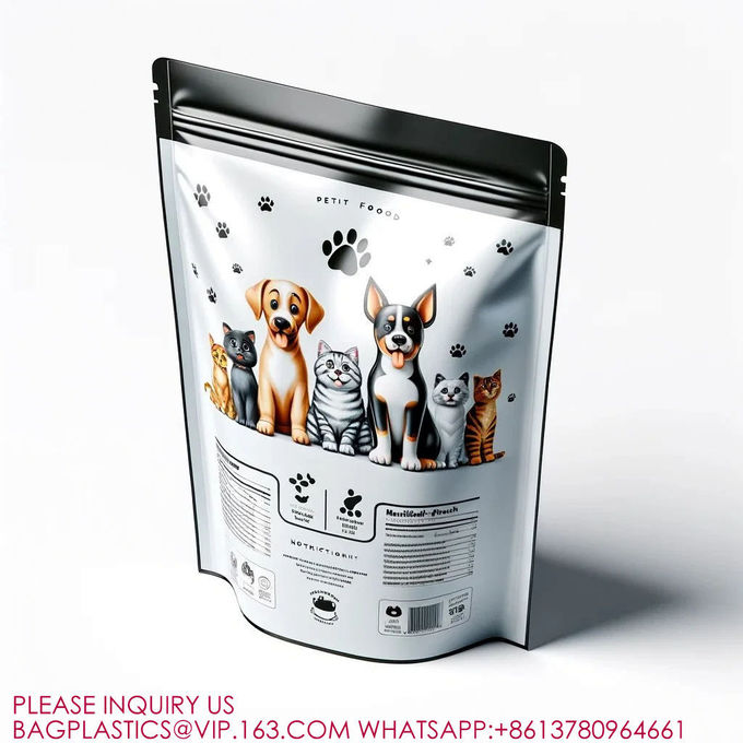Packaging Stand Up Bag Sealed Aluminum Foil Zipper Bag Medium Size Adult Dog Food Bags 2