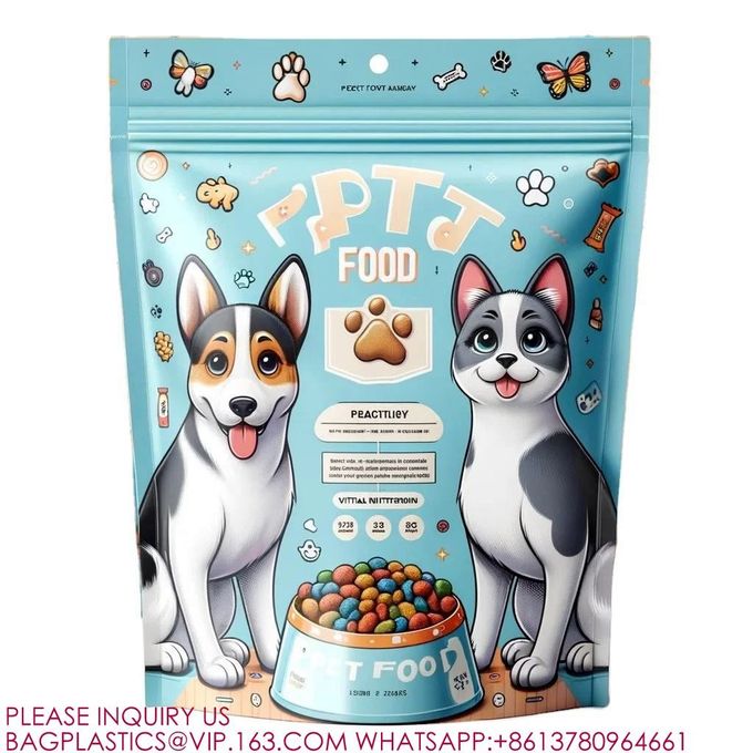 Packaging Stand Up Bag Sealed Aluminum Foil Zipper Bag Medium Size Adult Dog Food Bags 1
