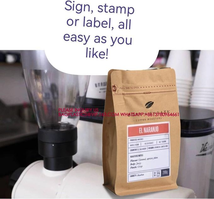 Degassing Pouch Bags With Valve, Food Storage Bags With Rsealable Zipper & Easy Open Tape 3