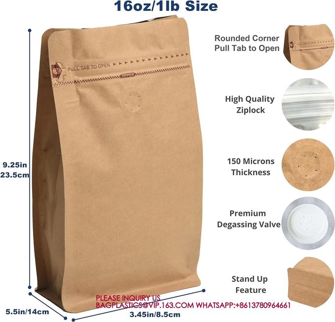 Degassing Pouch Bags With Valve, Food Storage Bags With Rsealable Zipper & Easy Open Tape 1