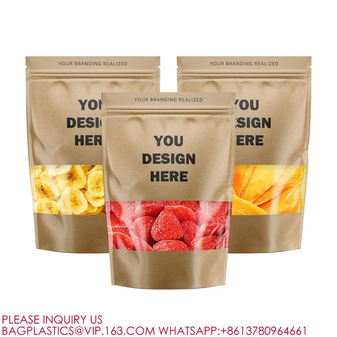 Custom Packaging Resealable Matte Zip Lock Plastic Stand Up Pouch Window Black Mylar Bags 3
