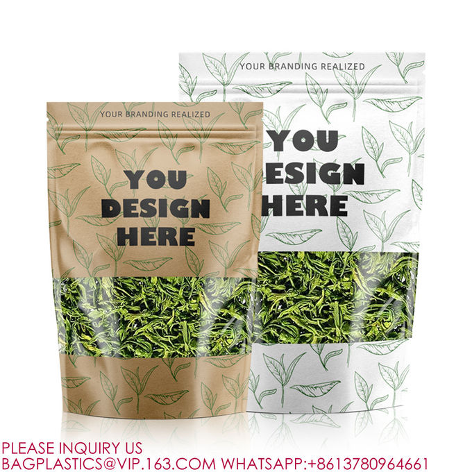 Custom Packaging Resealable Matte Zip Lock Plastic Stand Up Pouch Window Black Mylar Bags 4