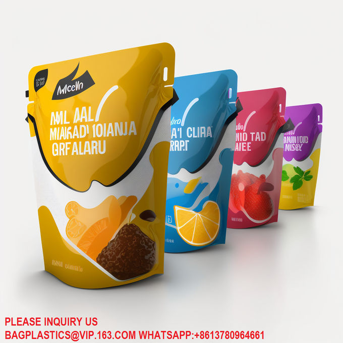 Resealable Laser Film Stand Up Pouch Seal Zipper Pla Flat Bottom Package Protein Powder 3