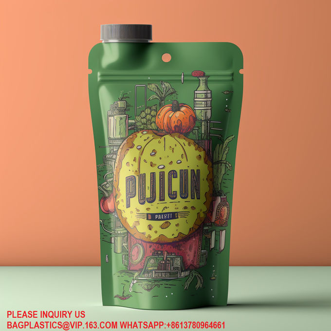 Custom Refillable Alcohol Soy Milk Jelly Juice Liquid Beverage Bottle Eco-Friendly Spout 1