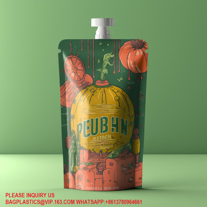 Custom Refillable Alcohol Soy Milk Jelly Juice Liquid Beverage Bottle Eco-Friendly Spout 2