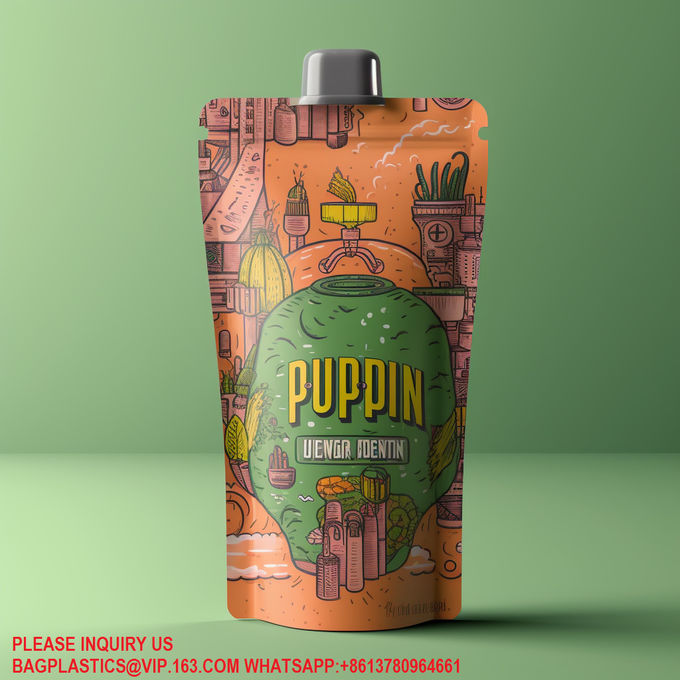 Custom Refillable Alcohol Soy Milk Jelly Juice Liquid Beverage Bottle Eco-Friendly Spout 4