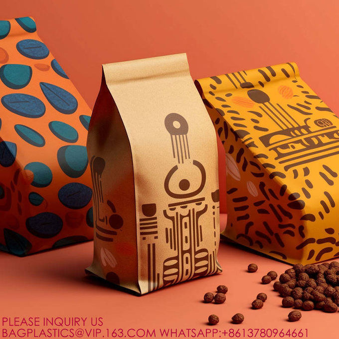 1lb Coffee Bag Matte Coffee Bean Packaging Bags Reusable Stand Up Gusset Foil Coffee Bag 4