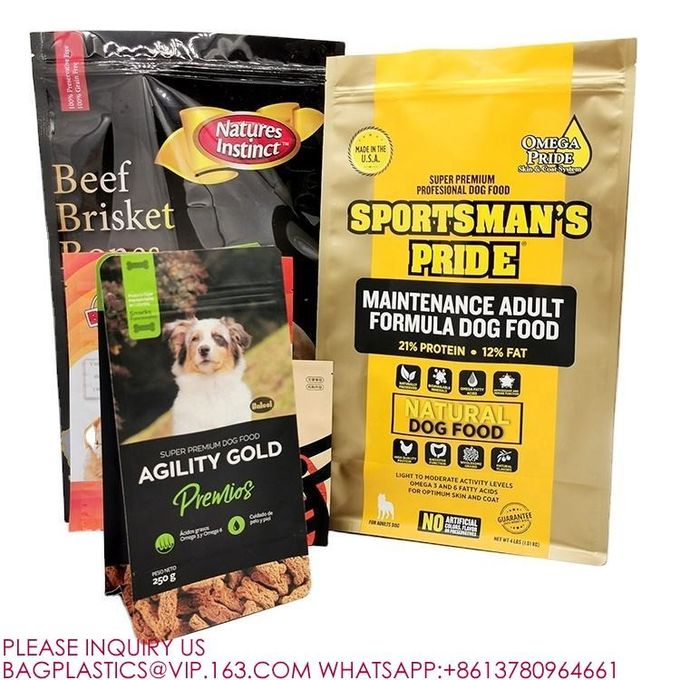 Self Sealing Side Gusset Pouch Zipper for Flat Bottom tea Coffee Pet Snack Food Mylar Bag 5