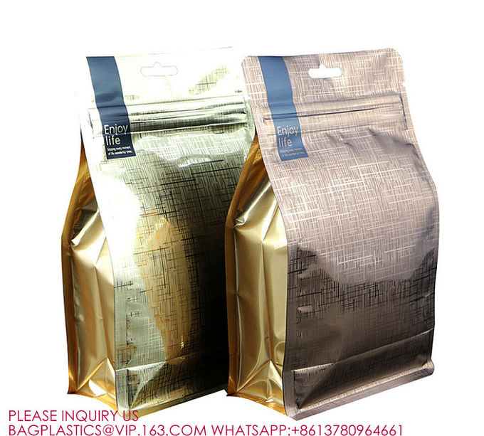 Self Sealing Side Gusset Pouch Zipper for Flat Bottom tea Coffee Pet Snack Food Mylar Bag 0