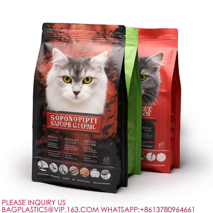 Resealable Flat Bottom Pet Food Packing Pouch Dog Cat Treats Snack Food Pet Feed Packing 1