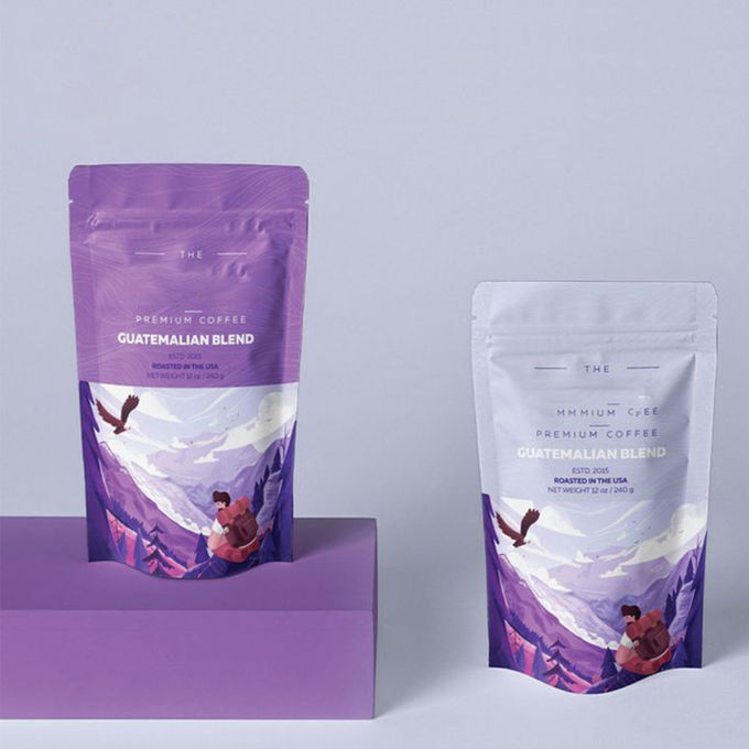 Bio Laminated Aluminum Foil Stand Up Tea Bags Pouch Resealable Matcha Green Tea Powder 0