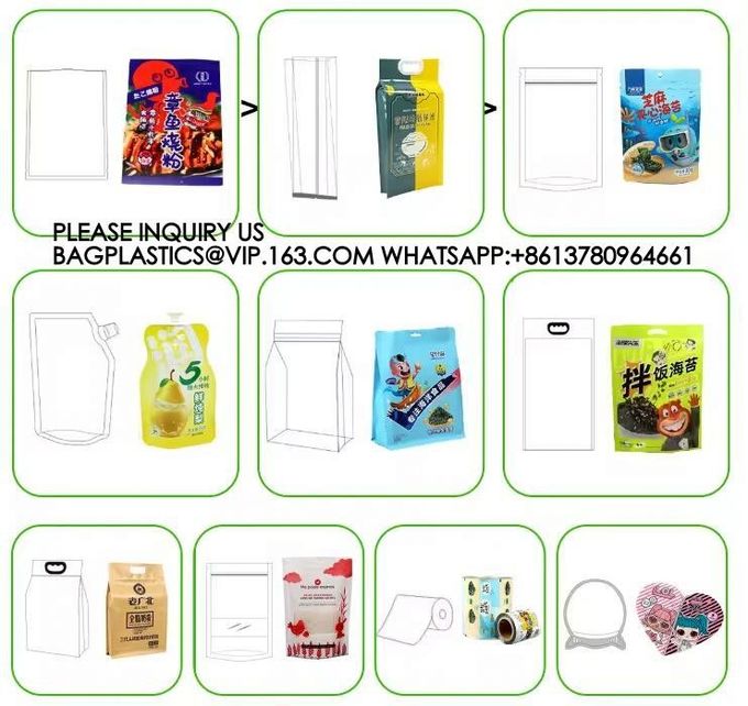 Custom 10kg 5KG Package Flat Bottom Rice Bag 10l Stand Up Rice Bag With Handy Handle 2
