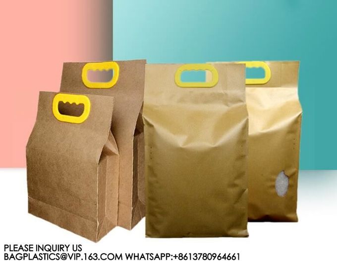 Customized Logo Sustainable Pack 1kg 2kg 5kg 10kg Flat Bottom Pouch Rice Packaging Bags 1