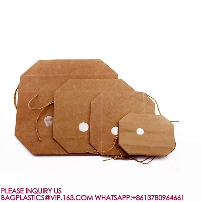High Quality Durable Brown Natural Rice Bags Kraft Paper Dried Food rice Packaging Bags 2