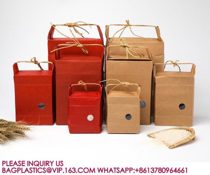 Stand Up Kraft Paper Pouch With String For Rice, Wheat Flour, Tea Leaves, Powders Packing 2