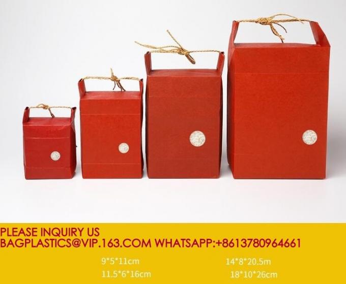Stand Up Kraft Paper Pouch With String For Rice, Wheat Flour, Tea Leaves, Powders Packing 4