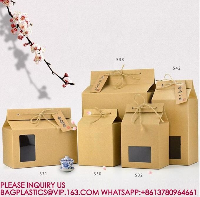 Custom Printing Eco Friendly Square Bottom Food Grade Packaging Bio Rice Kraft Paper Bag 0