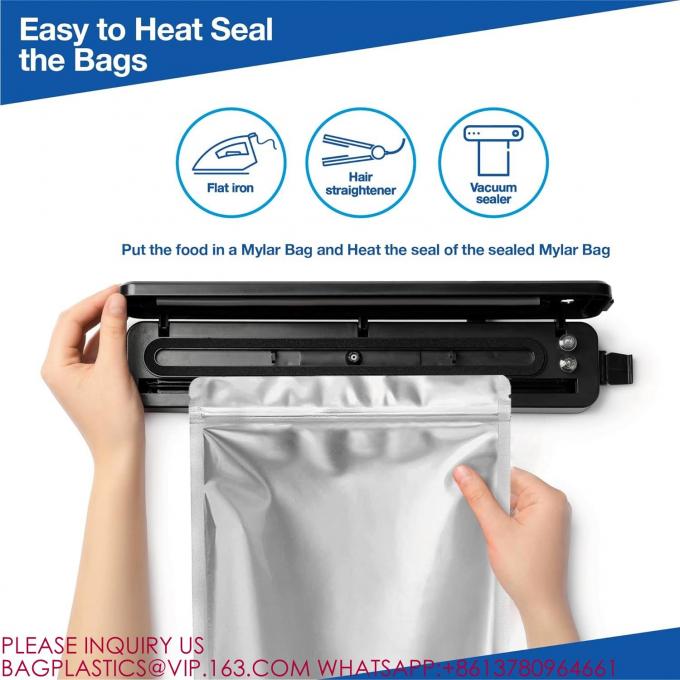 Resealable Aluminum Mylar Foil Plastic Stand Up Ziplock Bag Large Mylar bags 1 Gallon 7