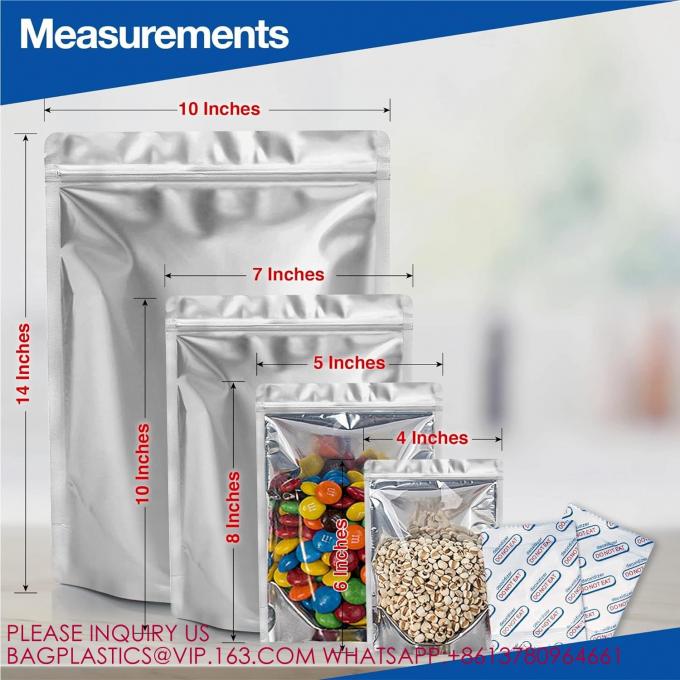 Resealable Aluminum Mylar Foil Plastic Stand Up Ziplock Bag Large Mylar bags 1 Gallon 4