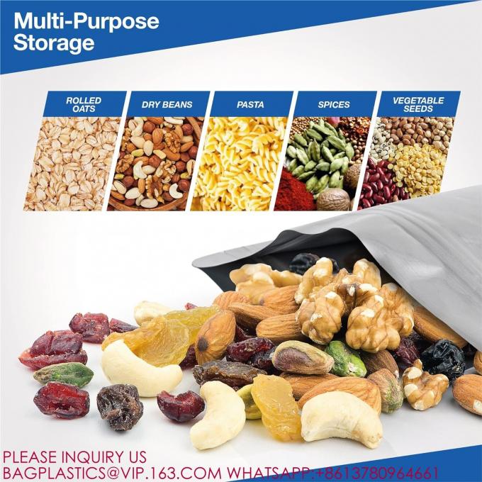 Resealable Aluminum Mylar Foil Plastic Stand Up Ziplock Bag Large Mylar bags 1 Gallon 1
