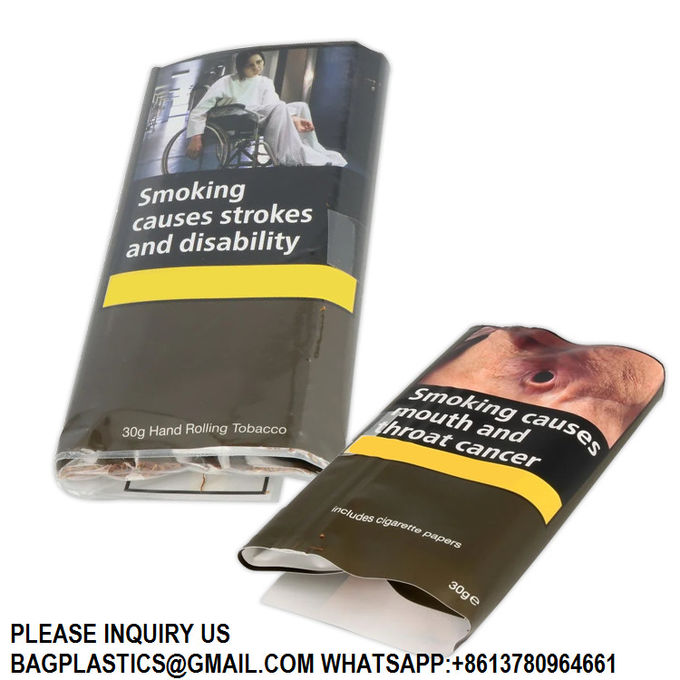 Custom 30G 50G Leaf Per Rolling Hand Tobacco Pouches Cigar Packaging Bags With Ziplock 2