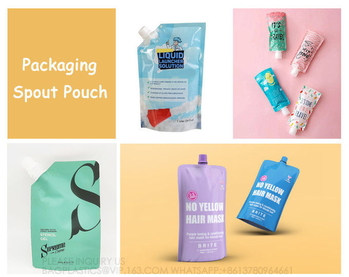 Biodegradable Transparent Liquid Drink Spout Pouch Stand Up Pouch With Spout For Liquid 1
