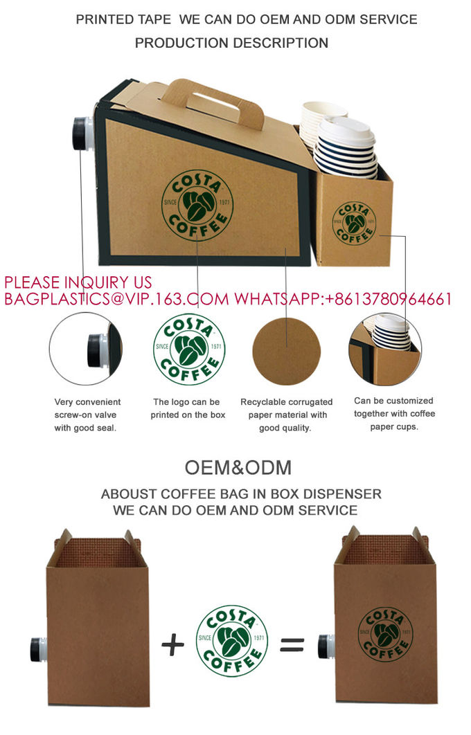 Refillable 5L 20L 20 L Litre Plastic Aluminium Foil Coffee Aseptic Bib Bag In A Box Bags 4