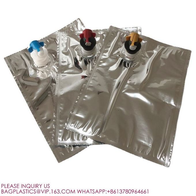 Dispenser Bib Bag Laminated Aluminum New Products 2L 3L 5L Stand Up Pouch Spout Beverage 1