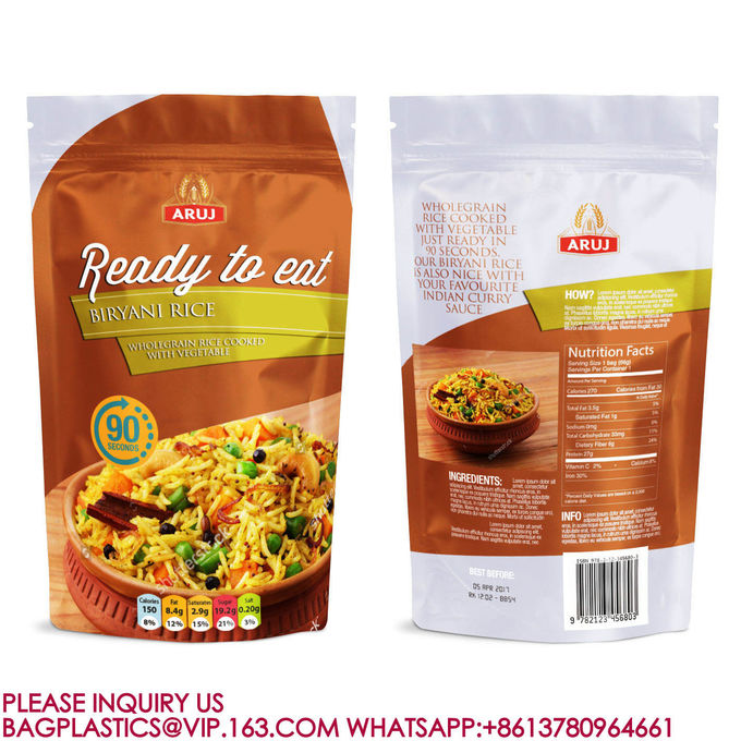 High Temperature Retort Bag, Retort Pouch Food Packaging, Stand Up Pouch Aluminium Bag 0