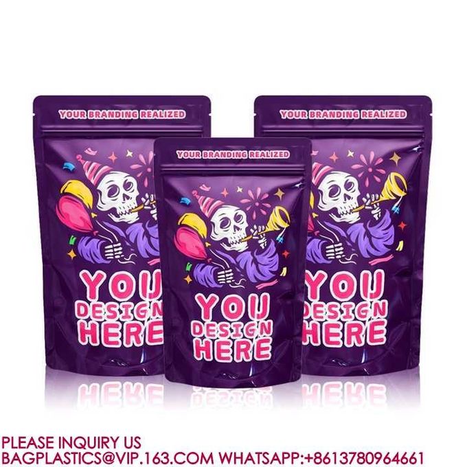 14G 28G Custom Stand Up Doypack Pouch Smell Proof 3.5 Grams Mylar Bags With My Logo 4