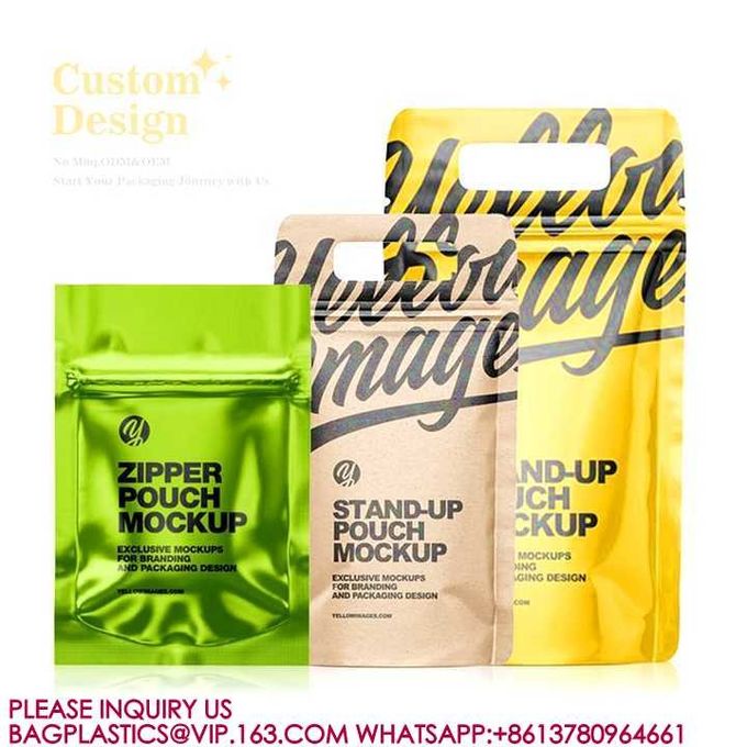 Customized Printing Resealable Food Pouches Reusable Ziplock Mylar Popcorn Packaging 2