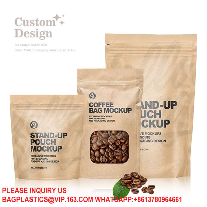 Custom Aluminium Foil Plastic Zip Lock Stand Up Pouch Tea Coffee Zipper Pouch Mylar Bag 2