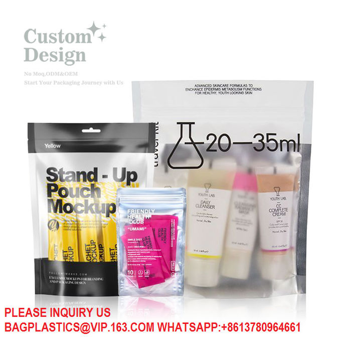 Custom Logo Printing Aluminum Foil Ziplock Stand Up Pouch Matte Glossy Bags With Zipper 2
