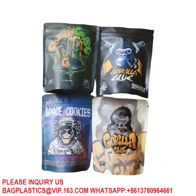 Wholesale Food Clear Holographic Mylar Bags Custom Materials Smell Proof Stand Up Pouch 3
