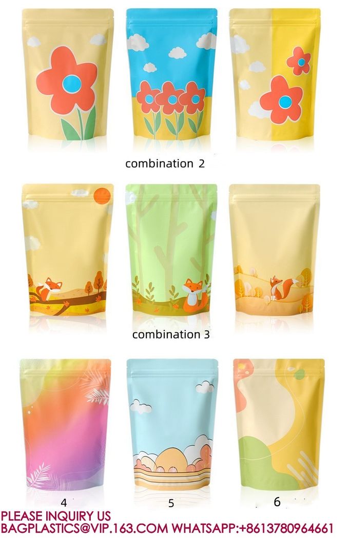 Sustainable Doypack Self Adhesive Bag Food Packaging Bag For Snack Candy Nougat Biscuit 3