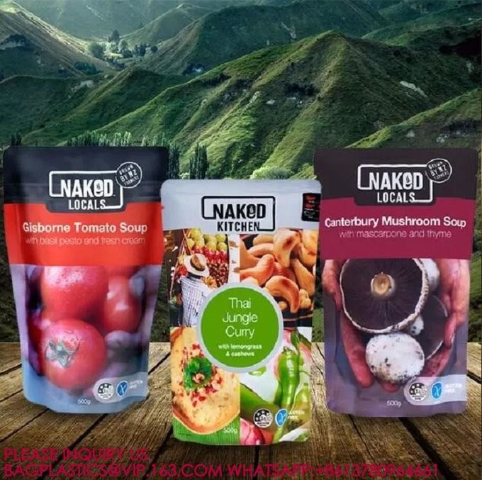 Custom Food Grade Resealable Retort Standing Pouch For Soup Superfood Packaging Bags 2