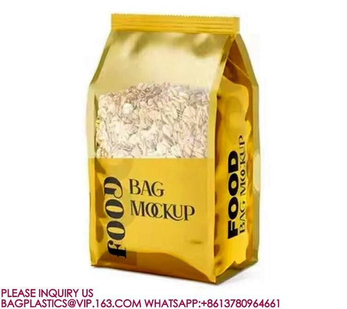 Flat Bottom Pouches, Square Bottom Pouch, Custom Printed Coffee Beans Packaging Bags Plas 2