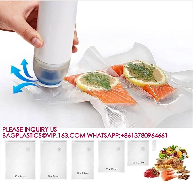 Vacuum Food Saver Bag, Reusable Freezer Bags, Vac Seal Bag Double Lock Zipper Keep fresh 0