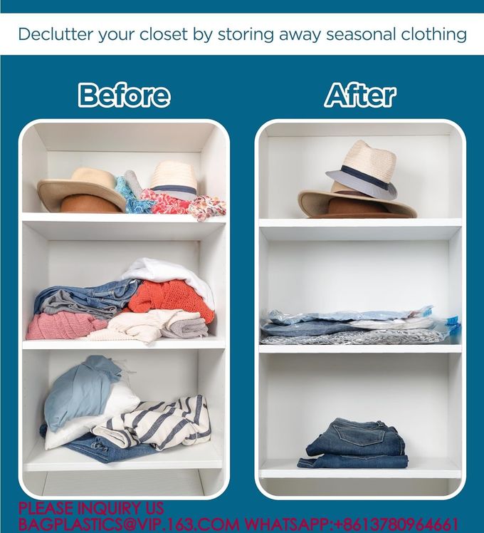 Space Saving Clothes Vac Pack Vacuum Storage Bags Variety Pack with Hand Pump Included 7
