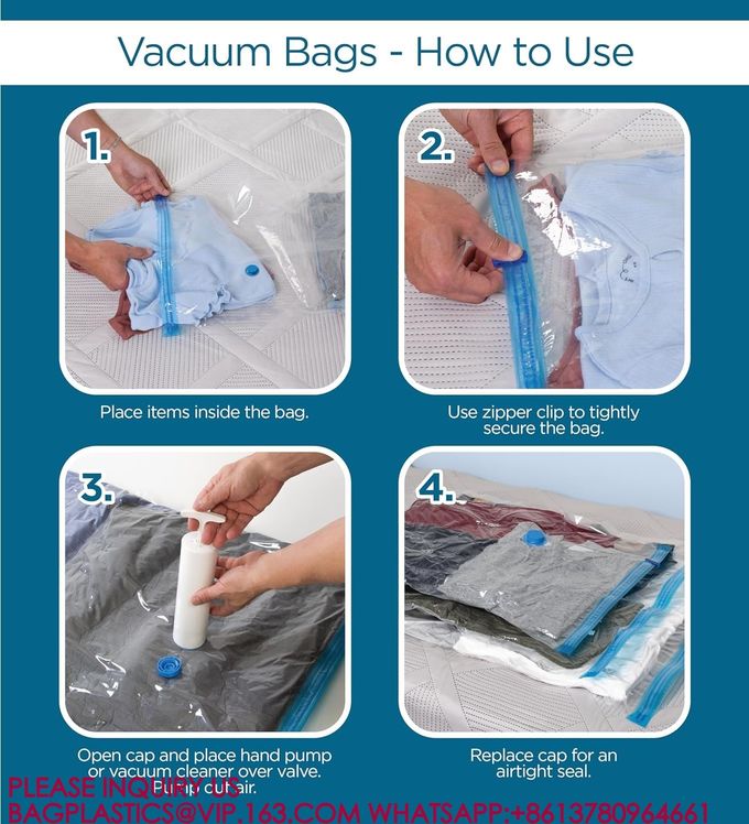 Space Saving Clothes Vac Pack Vacuum Storage Bags Variety Pack with Hand Pump Included 9