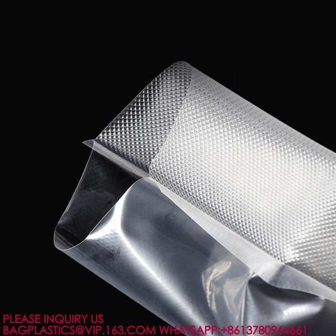 Food Grade Plastic Packaging Bag PA PE 3 Sided Sealed Snack Bag Embossed Food Vacuum 1
