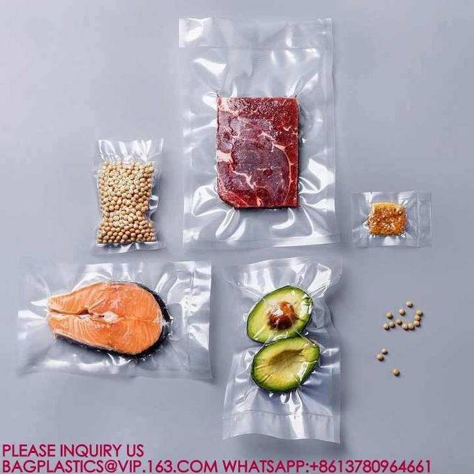 Food Grade Plastic Packaging Bag PA PE 3 Sided Sealed Snack Bag Embossed Food Vacuum 2