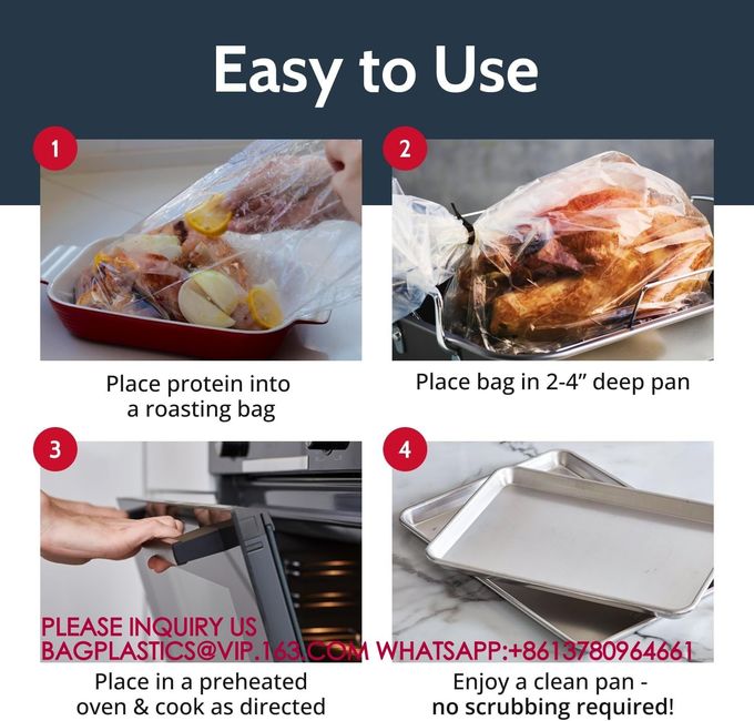 Roasting Bag Cooking Bags Oven Turkey Cooking Bag With Ties Keep Moist Durable Nylon Bag 4