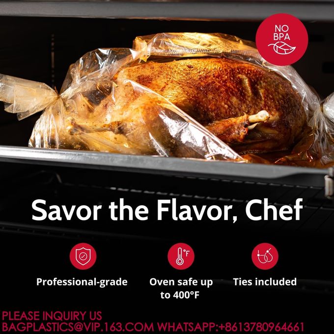 Roasting Bag Cooking Bags Oven Turkey Cooking Bag With Ties Keep Moist Durable Nylon Bag 3