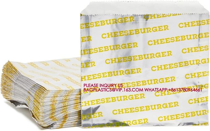 Foil Paper Hot Dog Holders Hamburger Wrapper Combination Pack, Grease Resistant Food Bag 4