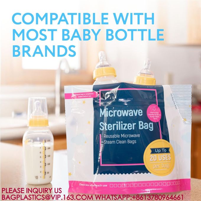 MICROWAVE STERILIZER BAG Recyclable Travel Baby Bottle Cleaner Microwave Sterilizer Bag 3