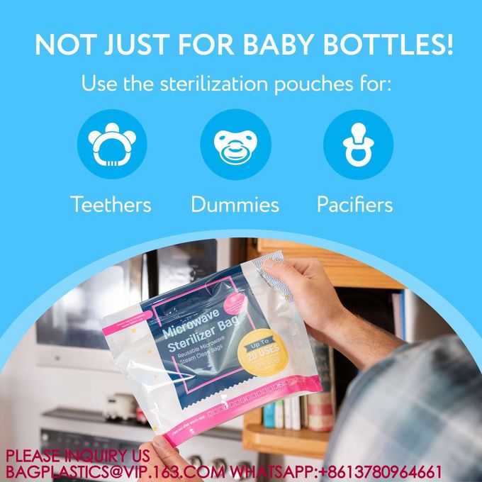 MICROWAVE STERILIZER BAG Recyclable Travel Baby Bottle Cleaner Microwave Sterilizer Bag 2
