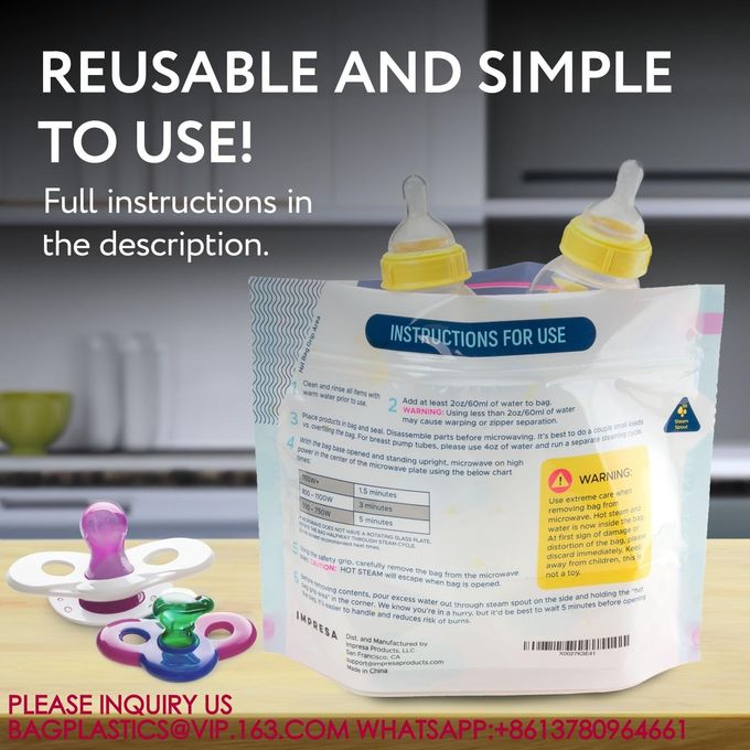 MICROWAVE STERILIZER BAG Recyclable Travel Baby Bottle Cleaner Microwave Sterilizer Bag 1