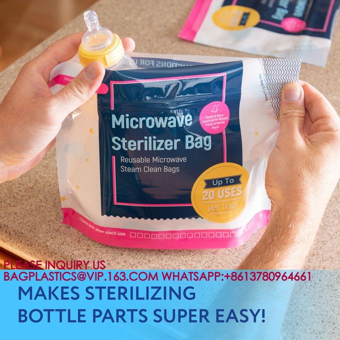 MICROWAVE STERILIZER BAG Recyclable Travel Baby Bottle Cleaner Microwave Sterilizer Bag 4