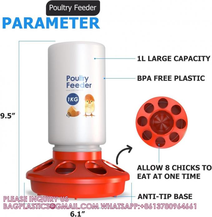 Recyclable Sustainable Plastic Chick Feeder Waterer Kit Chicken Feeder and Waterer Set 5
